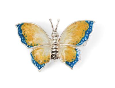 SATURNO Silver and Enamel  BUTTERFLY BROOCH
