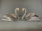 Pair Silver SWANS 