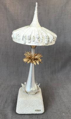 CHRISTOPHER LAWRENCE Large Silver 'Chinese Checkers' Mushroom
