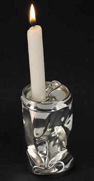 y REBECCA JOSELYN Silver CRUSHED CAN CANDLESTICK