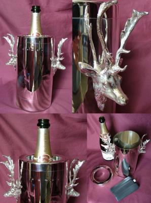 x Silver STAG WINE COOLER