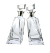 Pair Silver INTERTWINED DECANTERS 