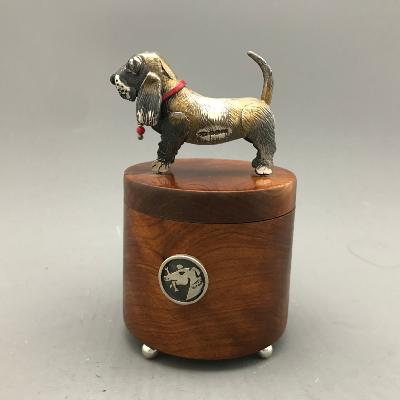 CAROL MATHER Silver & Walnut 'DOG' BOX