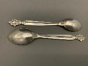 GEORGE JENSEN 2 Silver SPOONS - ACANTHUS