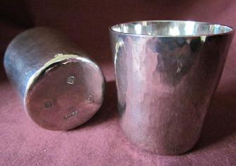 RONALD GRANT Silver Hammered Beakers