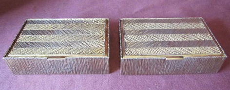 GERALD BENNEY Pair Silver Gilt Boxes