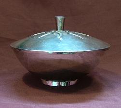 silver covered bowl by dunstan pruden