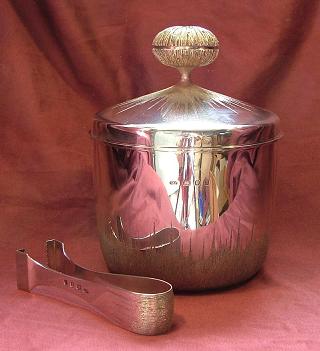 CHRISTOPHER LAWRENCE Silver Ice Bucket and Tongs