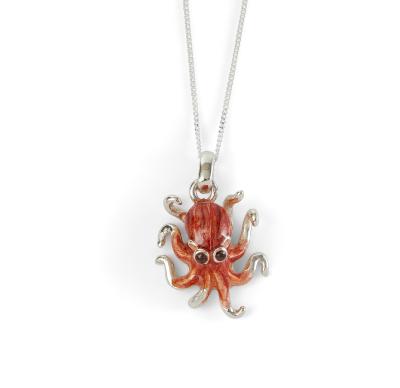 SATURNO Silver and Enamel OCTOPUS PENDENT