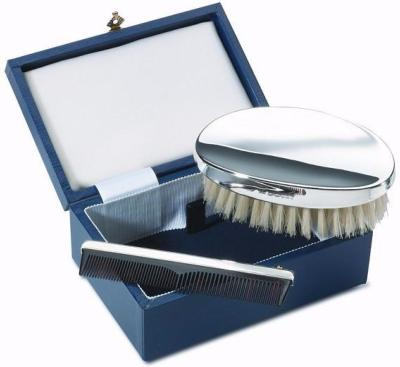 Silver GENT'S HAIR BRUSH & COMB SET