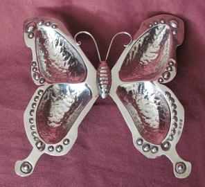 MARPLES & BEASLEY Silver Butterfly Dish