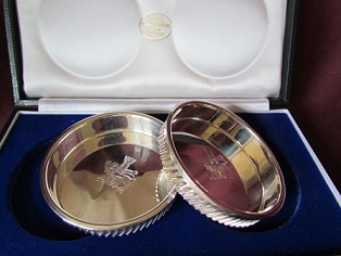 ANTHONY ELSON Pair Silver Coasters