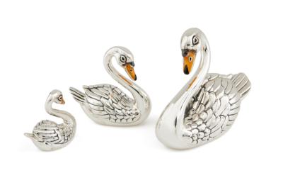 SATURNO Silver and Enamel SWANS