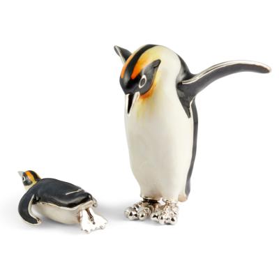 SATURNO Silver and Enamel PENGUINS