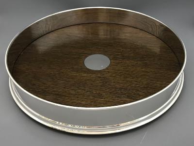 SILVER MOUNTED ROUND TRAY