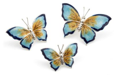 SATURNO Silver and Enamel  BUTTERFLY
