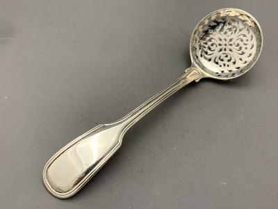 Silver SIFTER SPOON - FIDDLE & THREAD 1843