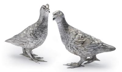 Pair Silver Plated GROUSE