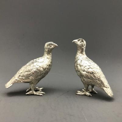 Pair Silver GROUSE