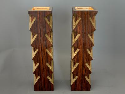STUART DEVLIN Wood CANDLESTICKS