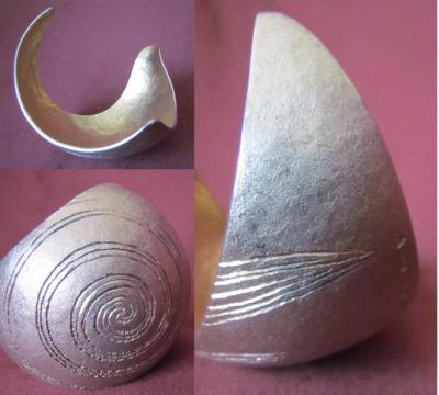MALCOLM APPLEBY Engraved Silver Tricorn Bowl