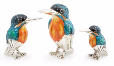 SATURNO Silver and Enamel KINGFISHER MODEL