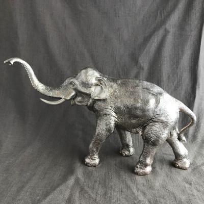 Large Silver ELEPHANT - TRUNK UP
