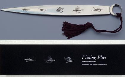 LEO SHIRLEY-SMITH Silver LETTER OPENER 'FISHING FLIES' 
