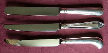 NEW  SILVER HANDLED - STAINLESS STEEL BLADES - MOST PATTERNS