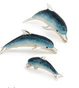 SATURNO Silver and Enamel DOLPHINS