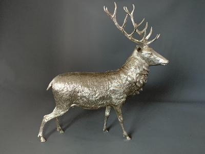 Large Cast Silver STAG