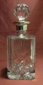 Silver and Cut Glass WHISKY DECANTER