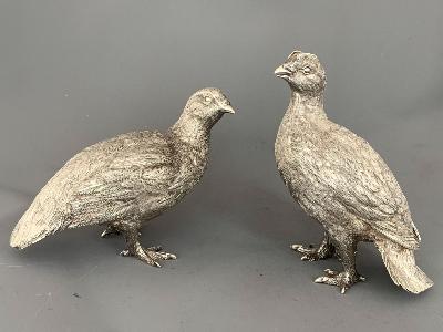 Pair Silver GROUSE