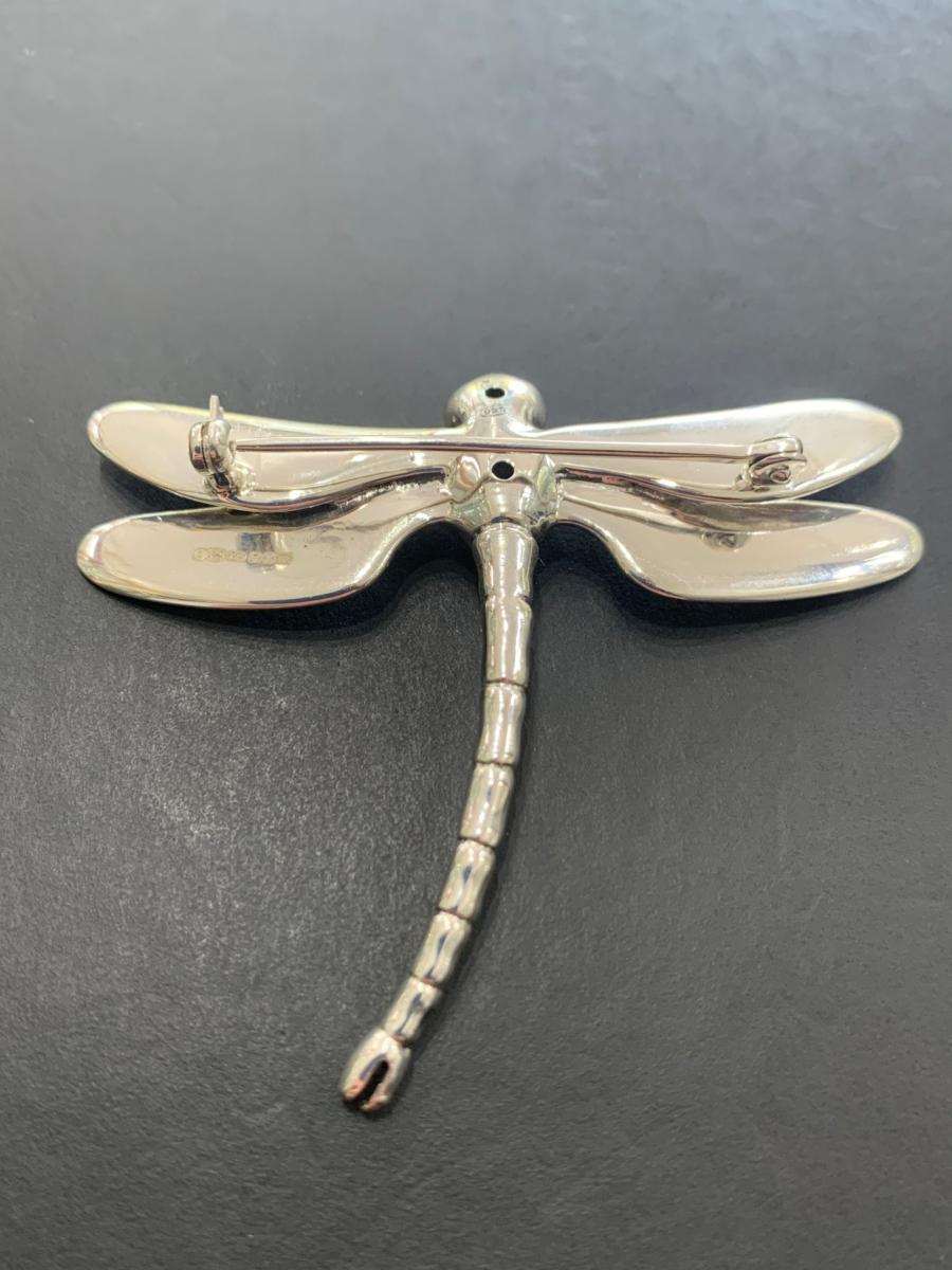 SATURNO Silver and Enamel DRAGONFLY BROOCH - STYLES SILVER of HUNGERFORD