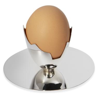 Silver 'CRACKED' EGG CUP on Plate