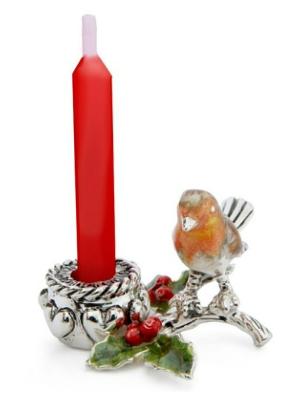 SATURNO Silver and Enamel ROBIN CANDLE HOLDER