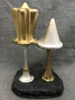 CHRISTOPHER LAWRENCE Two Silver Mushrooms