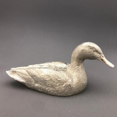 Large Silver SWIMMING DUCK