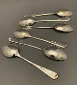 THEO FENNELL 6 Silver TEA SPOONS