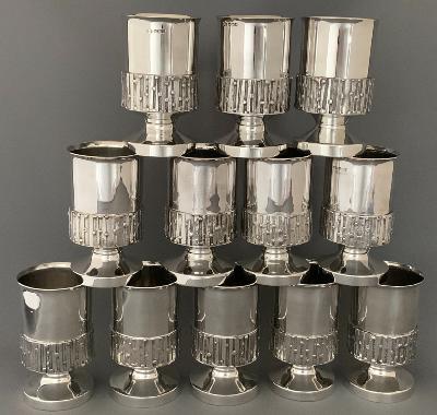 BRIAN ASQUITH Silver 12 WINE GOBLETS