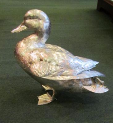 x Silver DUCK  - LIFE SIZE