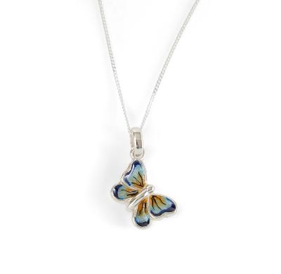 SATURNO Silver and Enamel  BUTTERFLY PENDENT