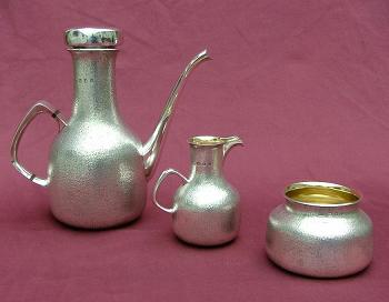 CHRISTOPHER LAWRENCE Silver Three Piece Coffee Set