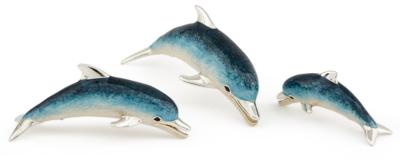 SATURNO Silver and Enamel DOLPHINS