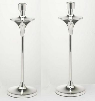 Pair Silver CANDLESTICKS -  MODERN DESIGN