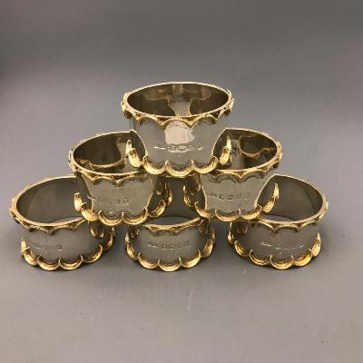 GRANT MACDONALD Set of 6 Silver NAPKIN RINGS