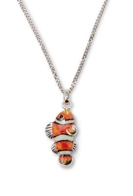 SATURNO Silver and Enamel CLOWN FISH PENDENT