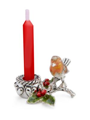 SATURNO Silver and Enamel ROBIN CANDLE HOLDER