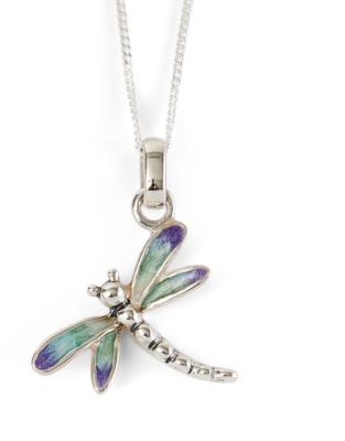 SATURNO Silver and Enamel  DRAGONFLY PENDENT