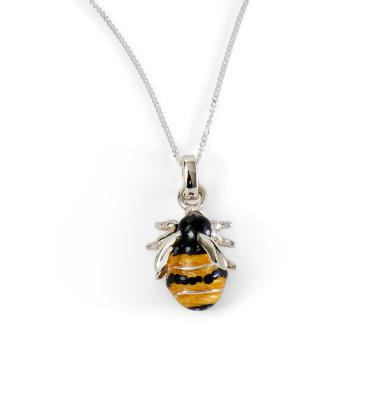 SATURNO Silver and Enamel BUMBLE BEE PENDENT 